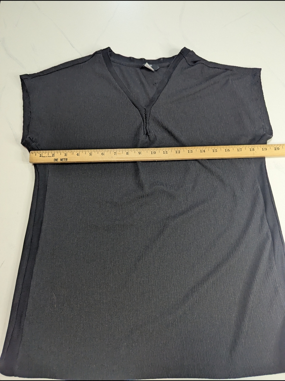 F&F Black Knit V-Neck Top T-Shirt Short Sleeve Loose Fit Women's Size 10 - Picture 5 of 7